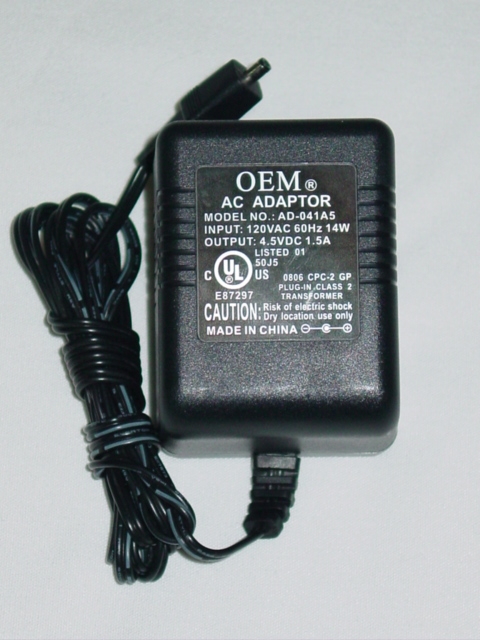 NEW AD-041A5 AC Adapter 4.5V 1500mA 1.5A AD041A5 NEW AD-041A5 AC Adapter 4.5V 1500mA 1.5A AD041A5